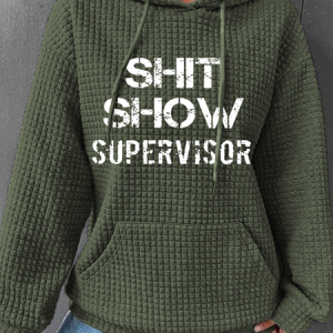 Funny Word Shit ShowHoodie Casual Loose Text Letters Hoodie, Hoodies&Sweatshirts, Lilicloth.com