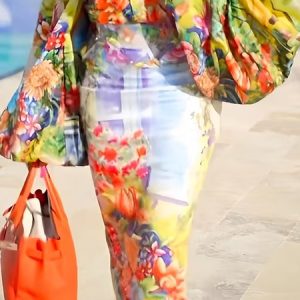 Floral Regular Fit Elegant Midi Skirt, Skirts, color:As Picture|size:XXL, Stylewe