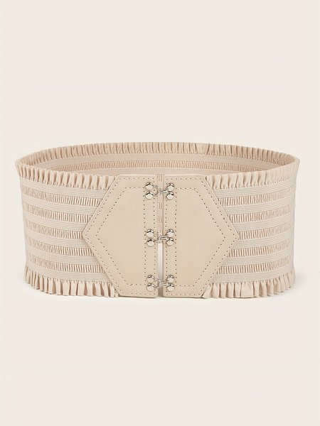 Casual Ruffled Elastic Wide Waistband, Belts, color:Apricot|size:XXL, Stylewe