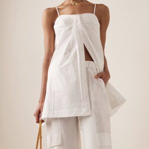 Regular Size Casual Plain Regular Fit Cami, Tanks and Camis, color:White|size:XXL, Stylewe