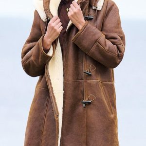 Hoodie Long Sleeve Plain Compound Hair Thicken Loose Hooded Teddy Jacket For Women, Coats, color:Coffee|size:XXL, Noracora
