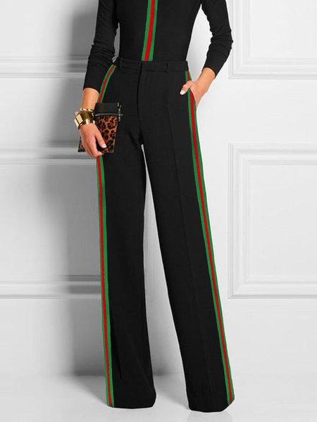 Color Block Urban Pocket Fashion Pants, Pants, color:Black|size:XS, Stylewe