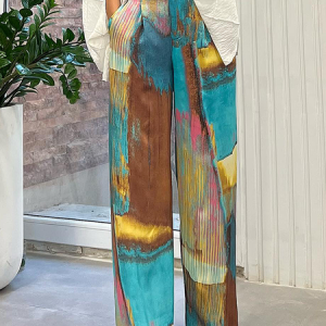 Abstract Loose Elegant Long Pants Straight pants, Pants, color:As Picture|size:XXL, Stylewe