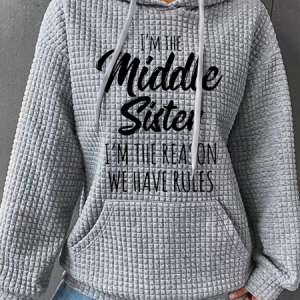 Womens Sister Gift Middle Sister Funny Casual Cotton-Blend Hoodie, Hoodies&Sweatshirts, Lilicloth.com