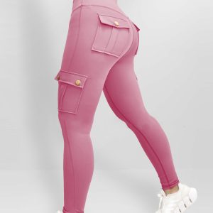 Pocket Design Butt Lifting Active Pants, Active Pants, chicme - Women's Fashion Online