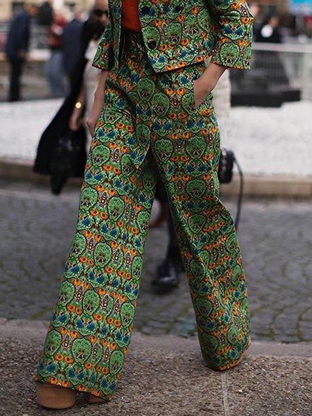 Urban Regular Fit Ethnic Fashion Pants, Pants, color:Green|size:XXL, Stylewe