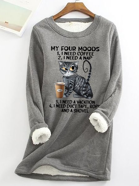 My Four Moods I Need Coffee I Need Nap I Need A Vacation I Need Duct Tape Rope And A Shovel Womens Warmth Fleece Sweatshirt, Hoodies&Sweatshirts, Lilicloth.com
