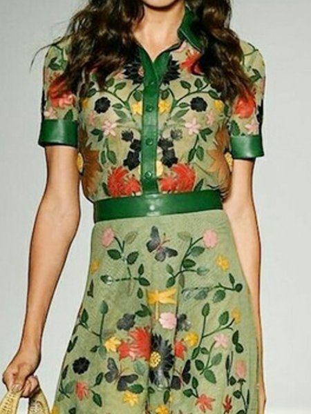 Floral Loose Urban Split Joint Blouse, Blouses and Shirts, color:As Picture|size:XXL, Stylewe