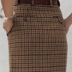 Casual Basic Daily Vintage British Half Long Skirt, Skirts, color:As Picture|size:XXL, Noracora