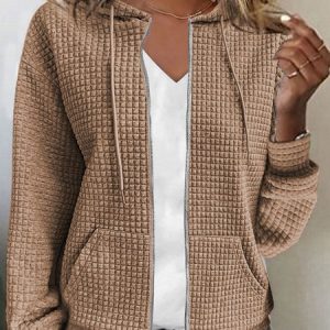 Hoodie Zipper Plain Casual Jacket, Coats, Roselinlin - Online Catalog