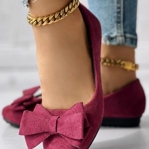 Round Toe Bowknot Decor Slip On Loafers, Slip-on, chicme - Women's Fashion Online