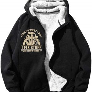 MenвЂ™s ThatвЂ™s What I Do I Fix Stuff And I Know Things Casual Text Letters Loose Hoodie Sweatshirt, Hoodies&Sweatshirts, Lilicloth.com