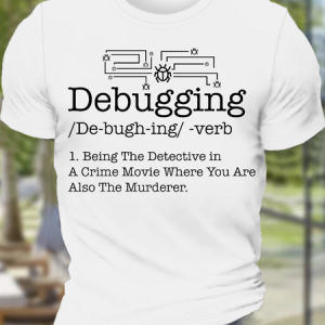 Men's Nerd Debugging Programming Cotton Text Letters Casual T-Shirt, T-shirts, Lilicloth.com