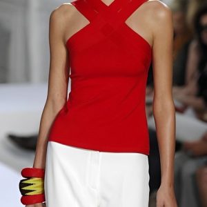 Cross Neck Regular Fit Plain Daily Tank Top, Tanks and Camis, color:Red|size:XXL, Stylewe
