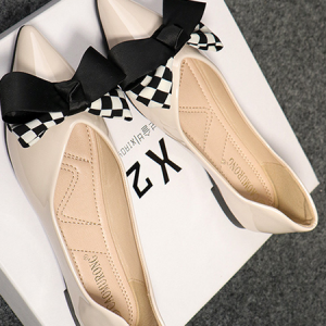 Patent Leather Simple Shallow Shoes, Heels, color:Apricot|size:42, Stylewe