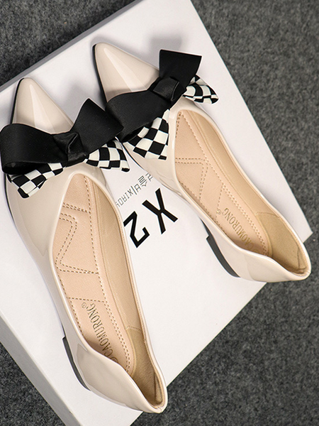 Patent Leather Simple Shallow Shoes, Heels, color:Apricot|size:42, Stylewe
