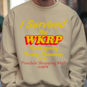 WKRP Turkeys Away Casual Loose Text Letters Crew Neck Sweatshirt, Hoodies&Sweatshirts, Lilicloth.com