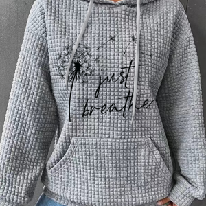 Just Breathe Dandelion Hoodie Cotton-Blend Casual Hoodie, Hoodies&Sweatshirts, Lilicloth.com