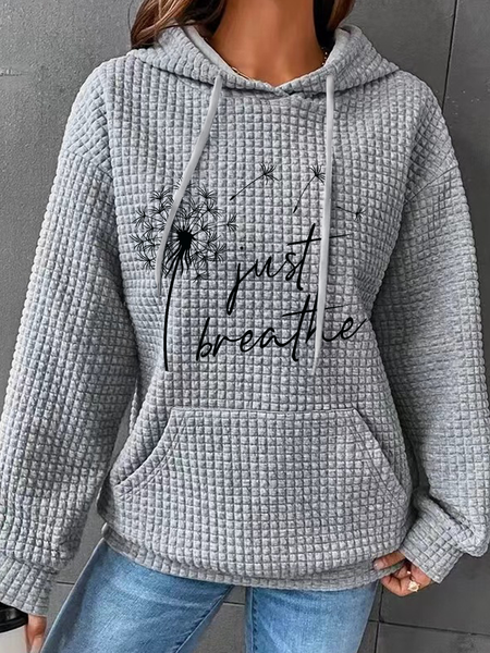Just Breathe Dandelion Hoodie Cotton-Blend Casual Hoodie, Hoodies&Sweatshirts, Lilicloth.com