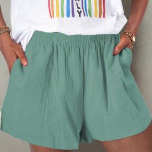 Women Summer Casual Shorts Shorts, Shorts, color:Sky Blue|size:4XL, Noracora