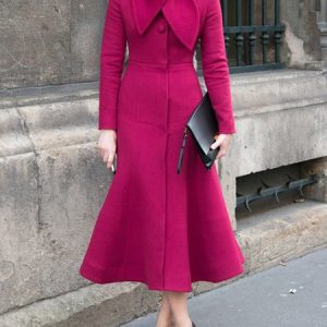 Regular Fit Elegant Plain Long Dress, Maxi Dresses, color:Deep Pink|size:XXL, Stylewe