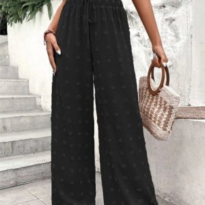 Casual Plain Long Pant, Pants, color:Black|size:XL, Noracora