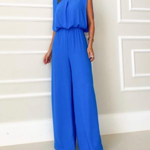 Sleeveless Draped Backless High Waist Jumpsuit, Jumpsuits, chicme - Women's Fashion Online
