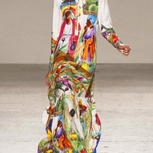 Urban Shawl Collar Loose Abstract Dress, Maxi Dresses, color:As Picture|size:XXL, Stylewe