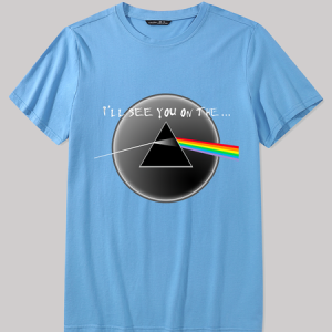Men's Pink Floyd I'll See You on the Print Casual Color Block Cotton Crew Neck T-Shirt, T-shirts, Lilicloth.com