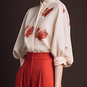 Daily Shirt Collar Urban Regular Fit Blouse, Blouses and Shirts, color:White|size:XXL, Stylewe