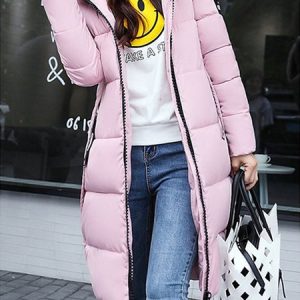 Women's Plain Thicken Loose Padded Jacket, Coats, color:Pink|size:3XL, Noracora