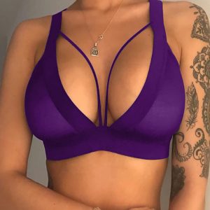 Cutout Mesh Thick Strap Bralette, Lingerie, chicme - Women's Fashion Online