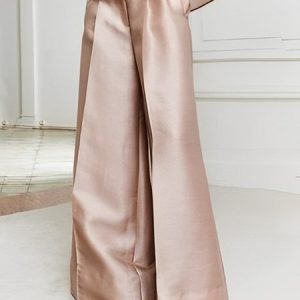 Urban Satin Fashion High Waist Pockets Wide Leg Pants, Pants, color:As Picture|size:XXL, Stylewe