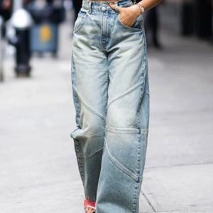 Pocket Stitching Urban Plain Denim Jeans, Jeans, color:Blue|size:XXL, Stylewe