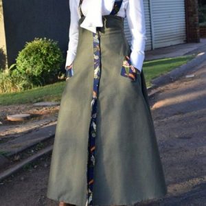 Urban Contrast Stitching Regular Fit Skirt, Skirts, color:As Picture|size:XXL, Stylewe