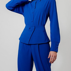 Regular Fit Plain Shirt Collar Long sleeve Urban Top, Blouses and Shirts, color:Blue|size:XXL, Stylewe