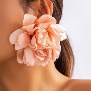 Banquet Party 3D Flower Earrings Music Festival Holiday Female Jewelry, Earrings, color:Pink|size:One-size, Stylewe