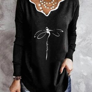 Cotton Asymmetrical Neck Loose Basics Hoodies & Tunic Sweatshirt, Blouses, color:Black|size:3XL, Noracora