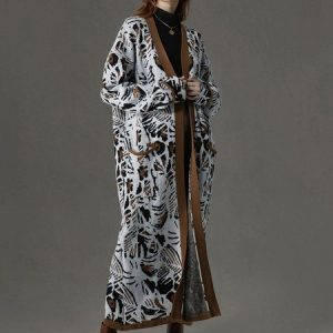 High Elasticity V Neck Long Sleeve Loose Urban Cardigan, Cardigans, color:Brown|size:XXL, Stylewe