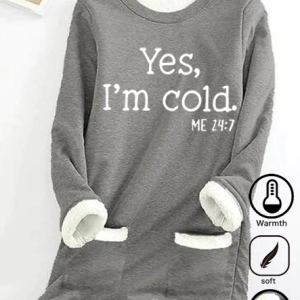 Crew Neck Casual Text Letters Fleece Sweatshirt, Hoodies&Sweatshirts, Lilicloth.com