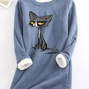 Crew Neck Animal Casual Sweatshirt, Hoodies&Sweatshirts, Lilicloth.com