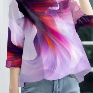 Urban Jersey Abstract Crew Neck Shirt, Blouses and Shirts, color:As Picture|size:XXL, Stylewe
