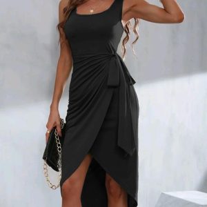Tied Detail Sleeveless Casual Dress, Casual Dresses, chicme - Women's Fashion Online