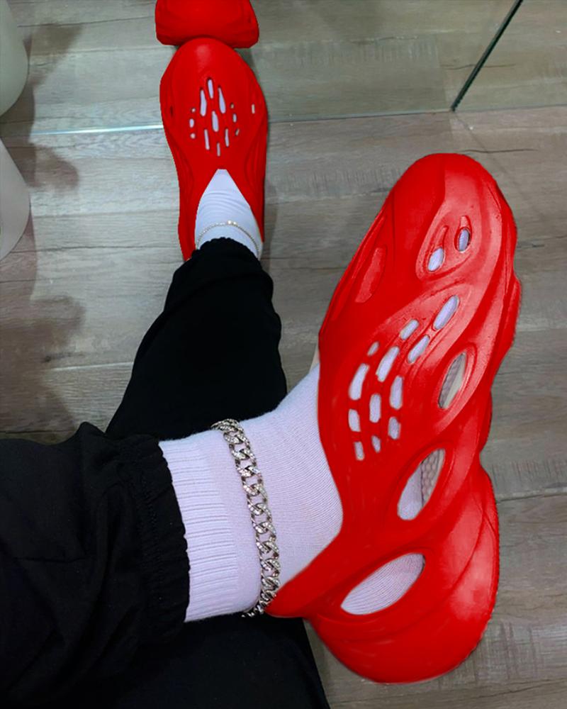 Hollow Out Closed Toe Clog Sandals, Flats-Sandals, chicme - Women's Fashion Online