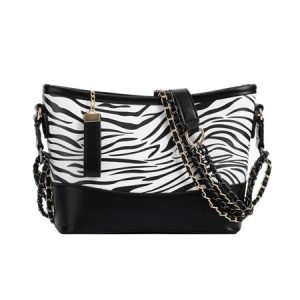 Leopard Clutch Bag Braided Chain Cross Body Bag, Bags, color:zebra-stripe|size:One-size, Stylewe