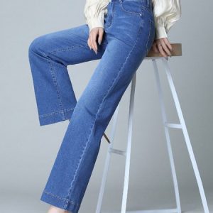 Plain Denim Loose Casual Jeans, Denim&Jeans, color:Light Blue|size:5XL, Noracora