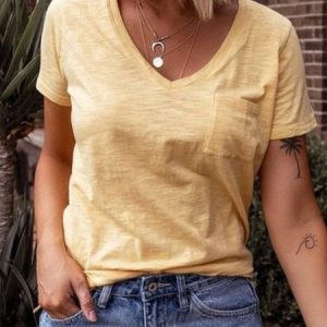Short Sleeve Pockets Casual T-shirt, T-shirts, color:Yellow|size:3XL, catalog Noracora shop