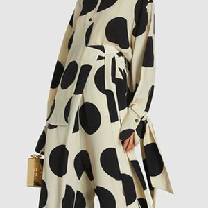 Loose Polka Dots Stand Collar Long Sleeve Urban Blouse, Blouses and Shirts, color:As Picture|size:XXL, Stylewe