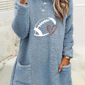 Loose Casual Crew Neck Heart/Cordate Sweatshirt, Hoodies&Sweatshirts, Lilicloth.com
