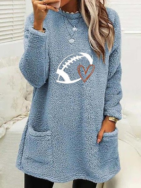 Loose Casual Crew Neck Heart/Cordate Sweatshirt, Hoodies&Sweatshirts, Lilicloth.com
